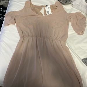 h&m nude/pink dress with shoulder cut outs